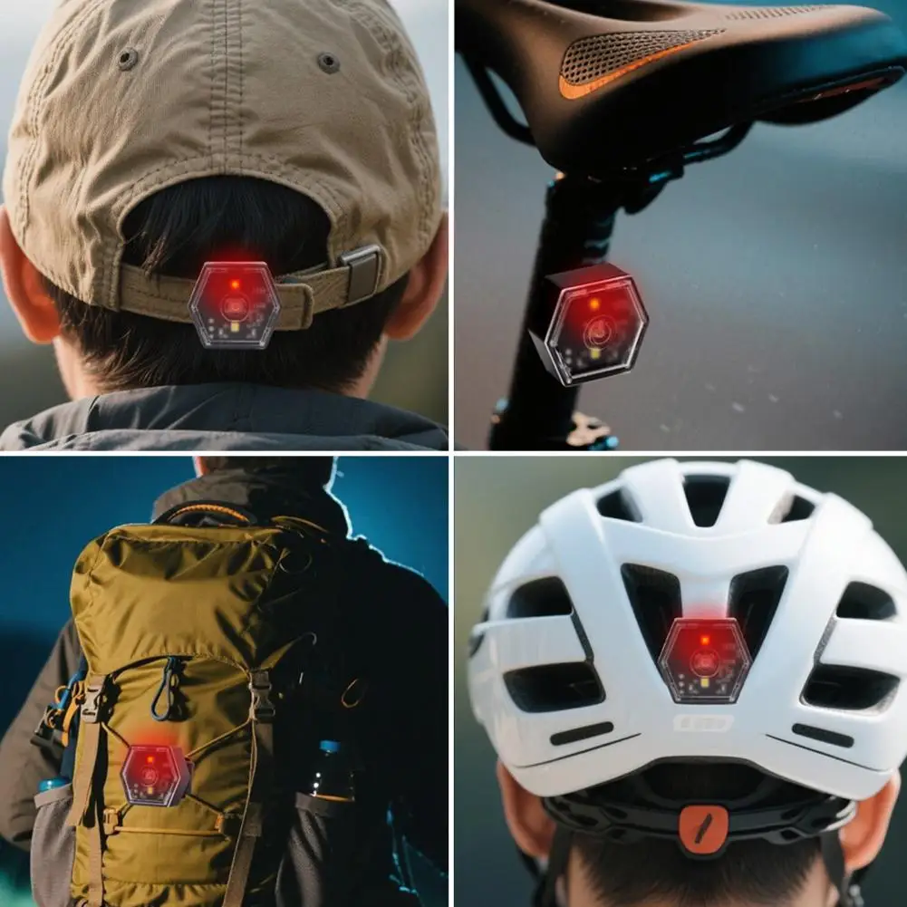 Bicycle Seat Tube Warning Light Mini Waterproof Cycling Bicycle Taillight Outdoor Night Running Helmet Backpack Mount LED Light