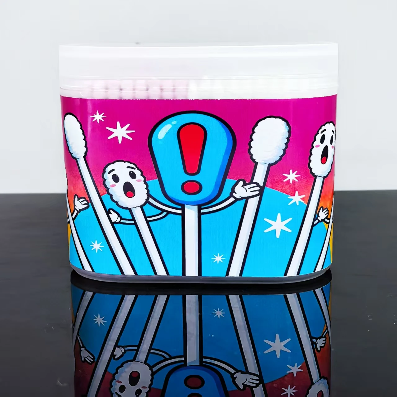 300 قطعة/600 قطعة صندوق نمط الرمز الإبداعي مسحات القطن ، تنظيف الكبار برأسين هدية خاصة مسحات القطن