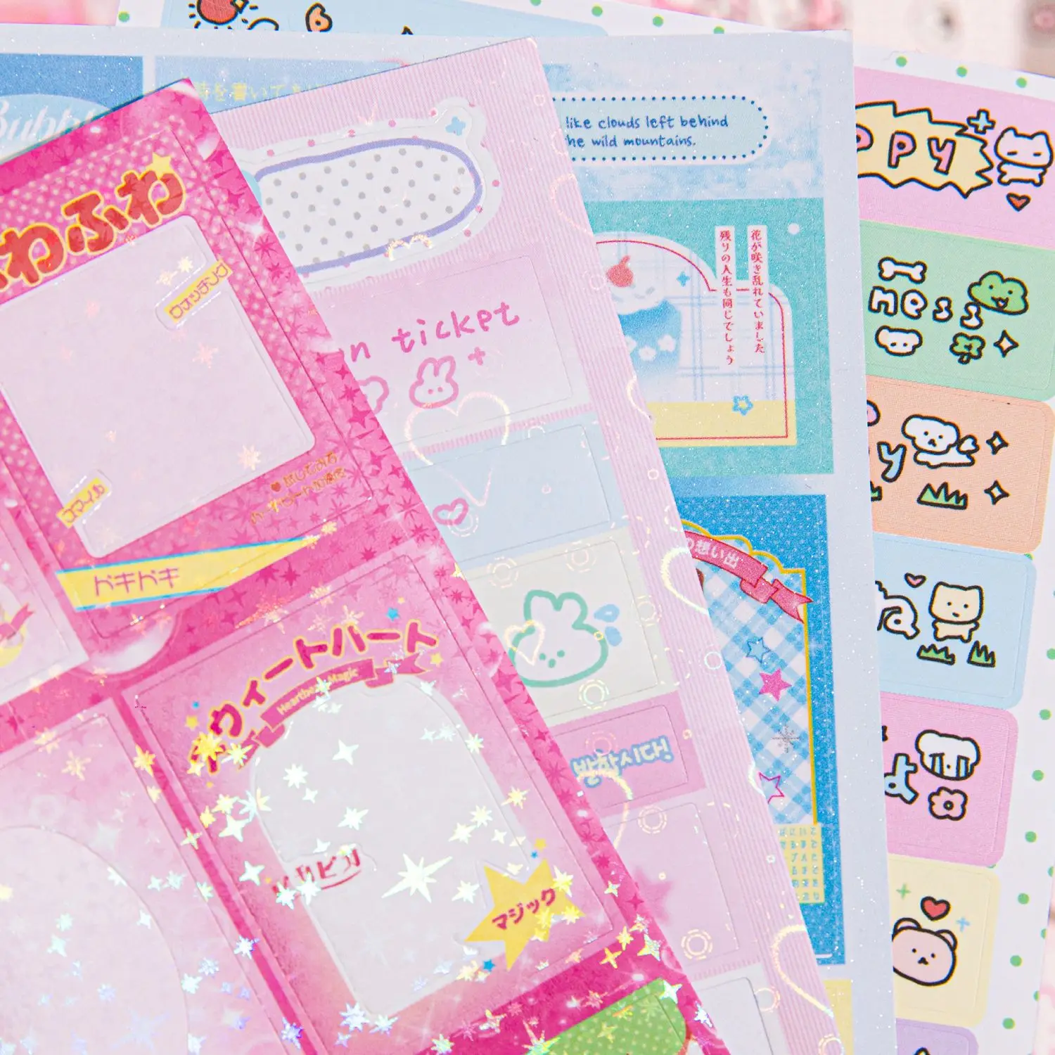 50pcs/1lot kawaii Stationery Sticker Cute Supply Station junk journal Decorative Scrapbooking DIY Craft Sticker