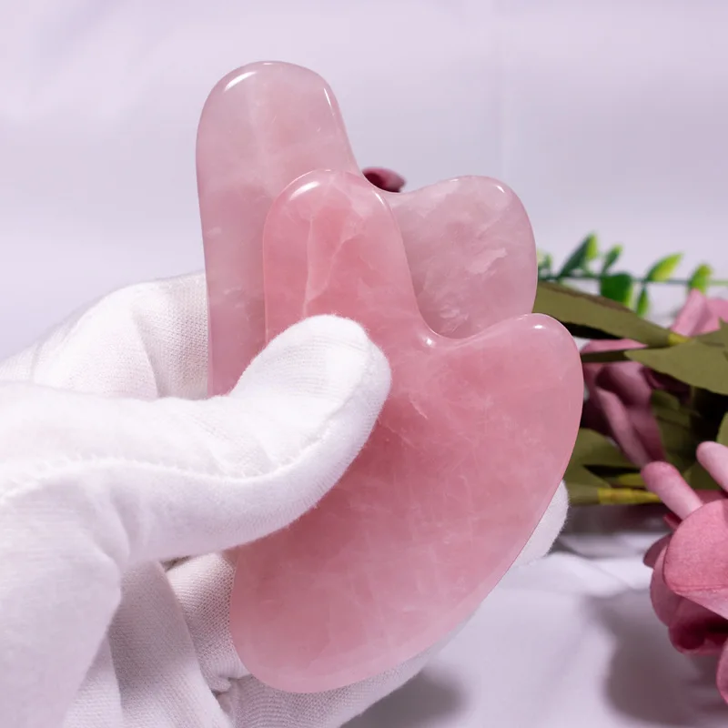 

Natural Healing Crystal Rose Quartz Gua Sha Scraping Massage Tool Asian Carving Stress Relief Relaxation Crystal Scrapping Plate