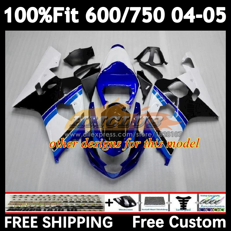 Injection Body For SUZUKI GSXR 600 750 C GSXR600 2004 2005 13No.15 Blue stock GSXR-600 K4 GSXR-750 600CC GSXR750 04 05 Fairing