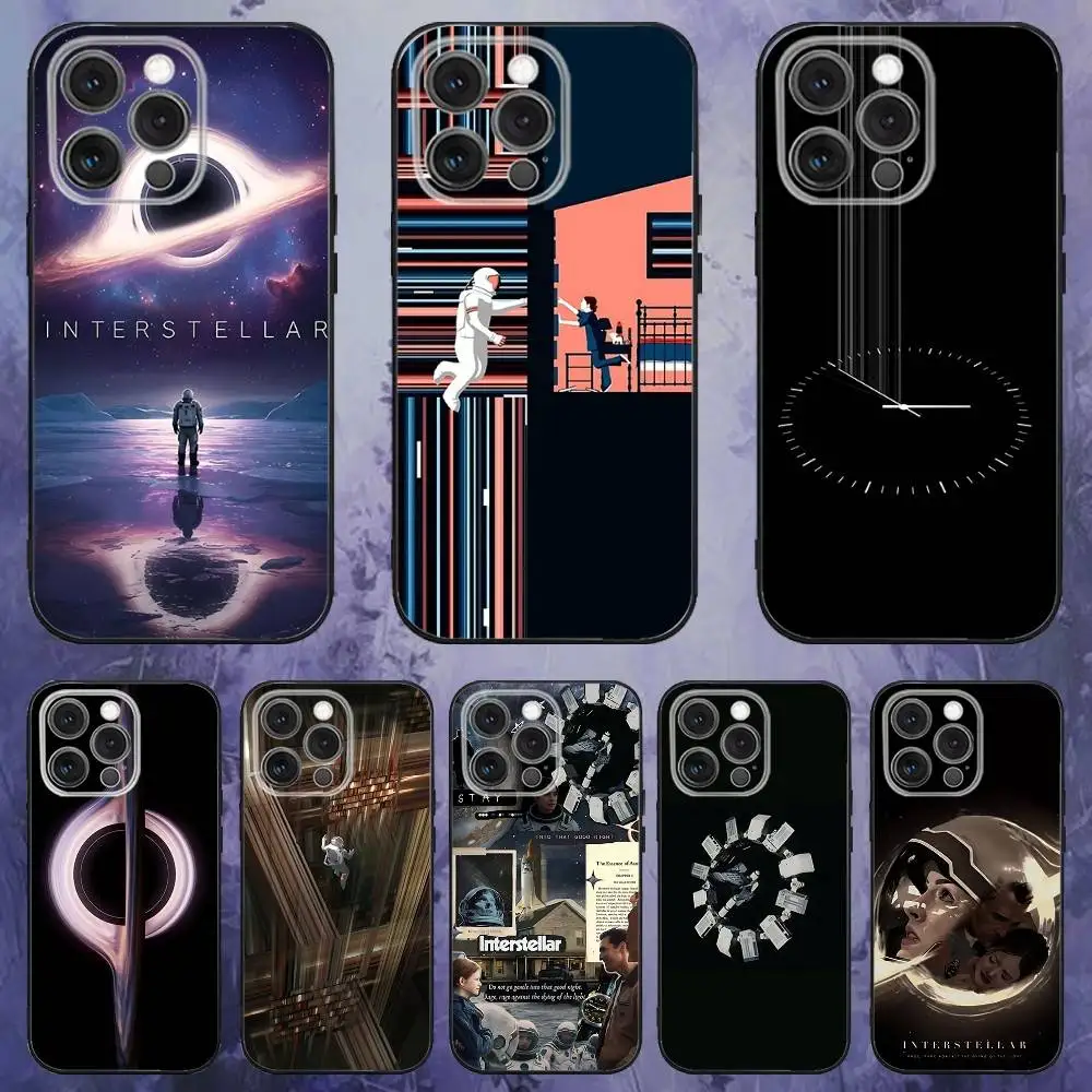 

Film I-Interstellar movie Phone Case For iPhone 17,16,15,14,13,12,Pro,Max,Plus,E,SE4,Air,Mini Black Soft Box