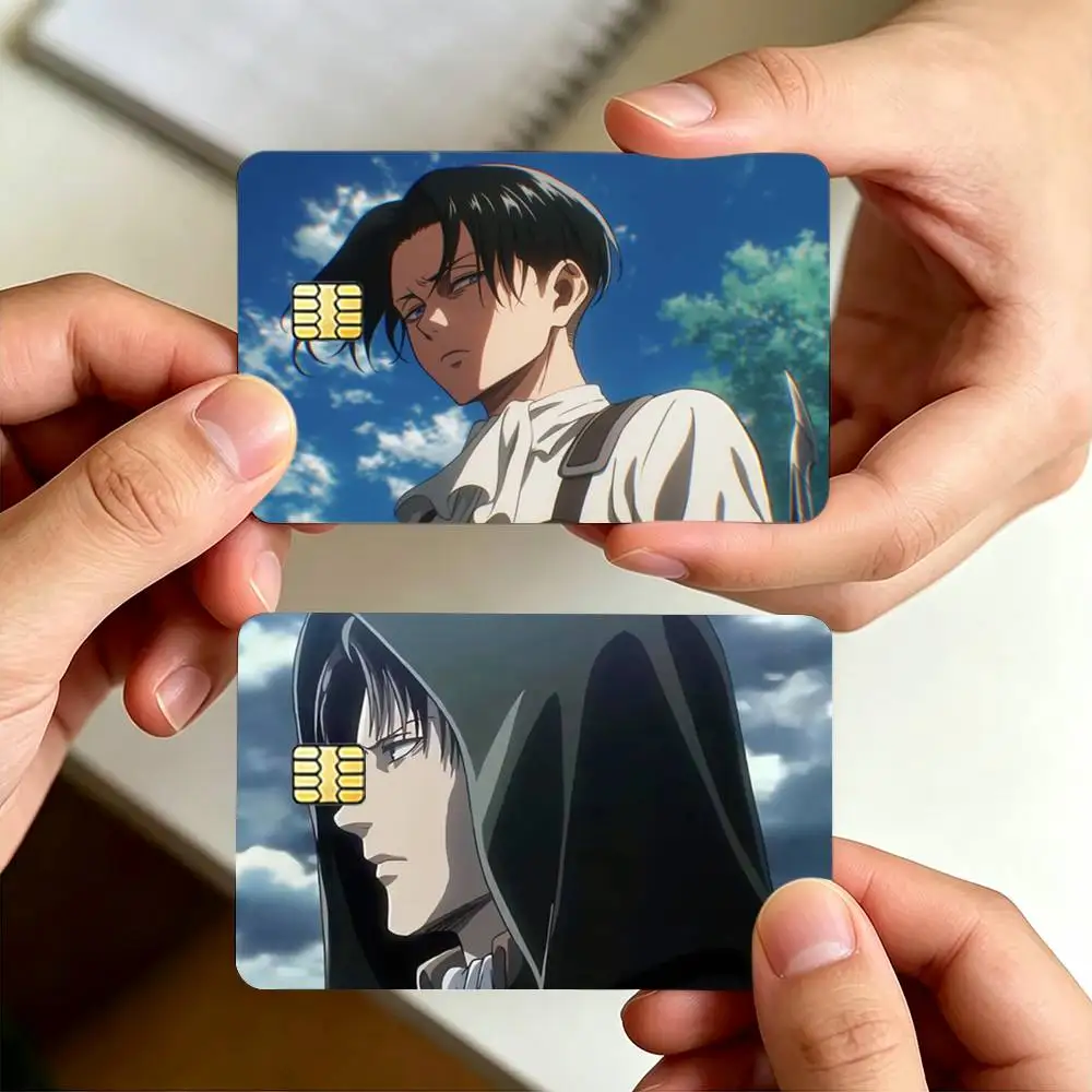 L-Levi A-Ackerman A-Attack On T-Titans Decorative Waterproof Film Skin Cover Credit Card Stickers Debit Front Bank Bus Pass