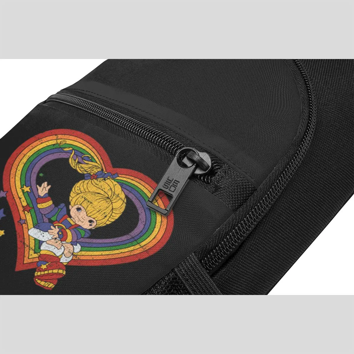 Rainbow Brite With Rainbow Heart Chest Bag Men Sling Crossbody Backpack Chest Bag Travel Hiking Daypack Shoulder Bag