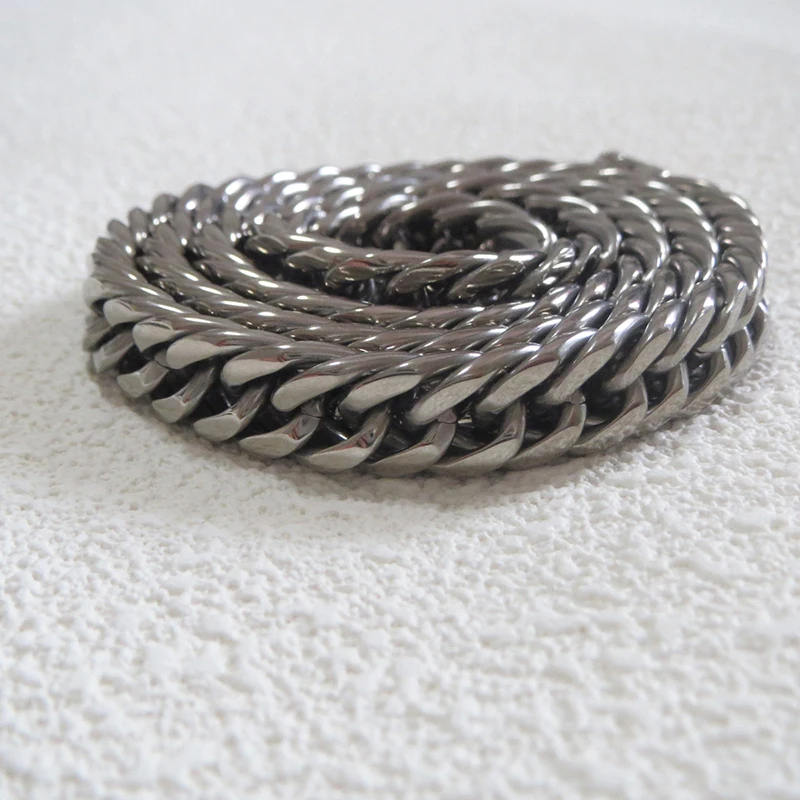 Pure Titanium Horsewhip Chain Necklace Titanium Hip Hop Chains Necklaces