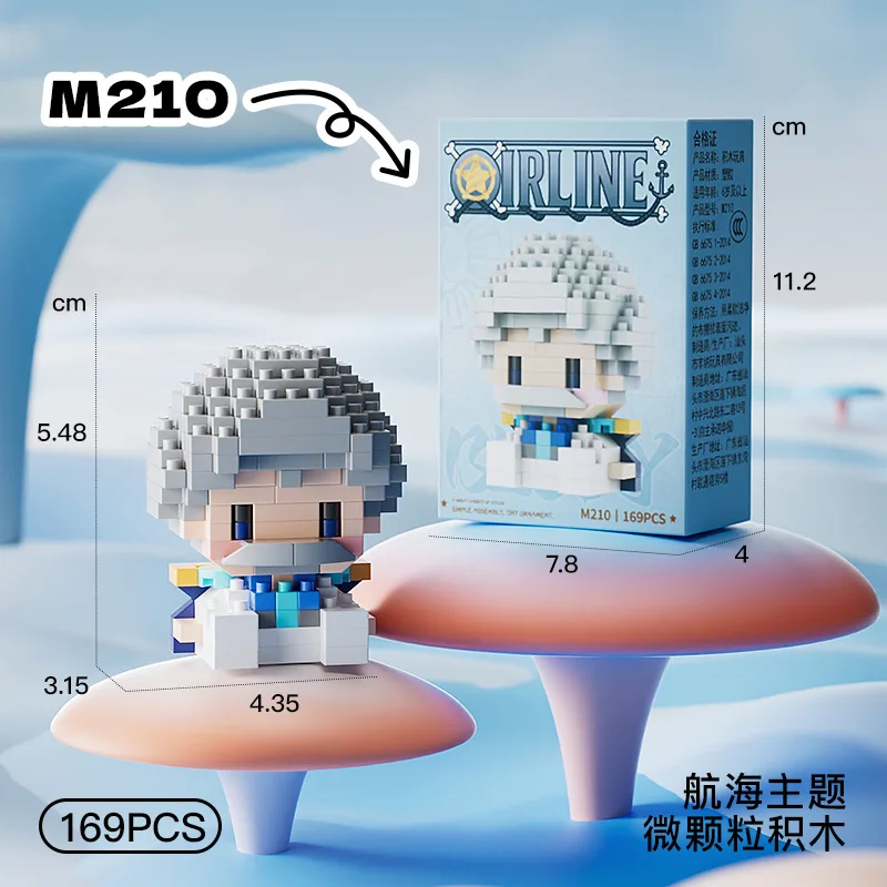 Neue ONE PIECE Sonnengott Nika Luffy Micro Action Block Chopper Ace Buggy 3D Anime Modell Bausatz Mini Bausteine Figuren Spielzeug als Geschenk