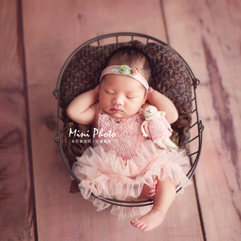 Pink purple baby cake dress princess mohair soft dress newborn photography prop recem nascido  아기 코스프레