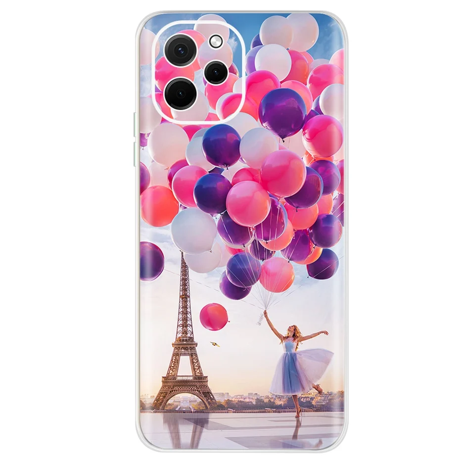Soft Silicone Case For Huawei Nova Y61 Clear TPU Phone Case For Huawei Nova Y61 EVE-LX9 EVE-LX3 Cute Butterfly Cat Pattern Coque