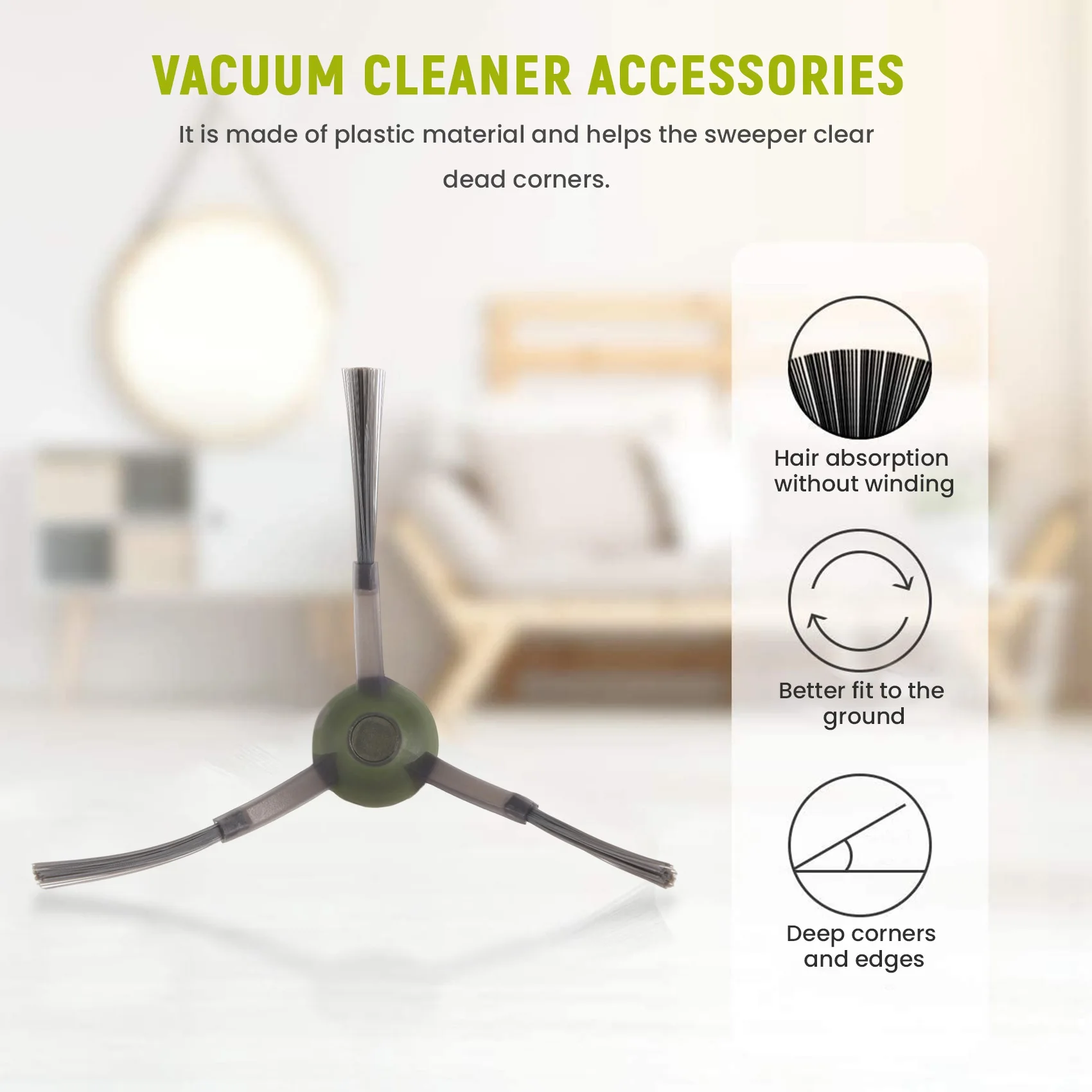 แปรงด้านข้าง8ชิ้นสำหรับ ecovac deebot ozmo T9 T9 aivi/ T8 MAX พลัง T8 T8 aivi/ N8 Pro หุ่นยนต์อะไหล่เครื่องดูดฝุ่น