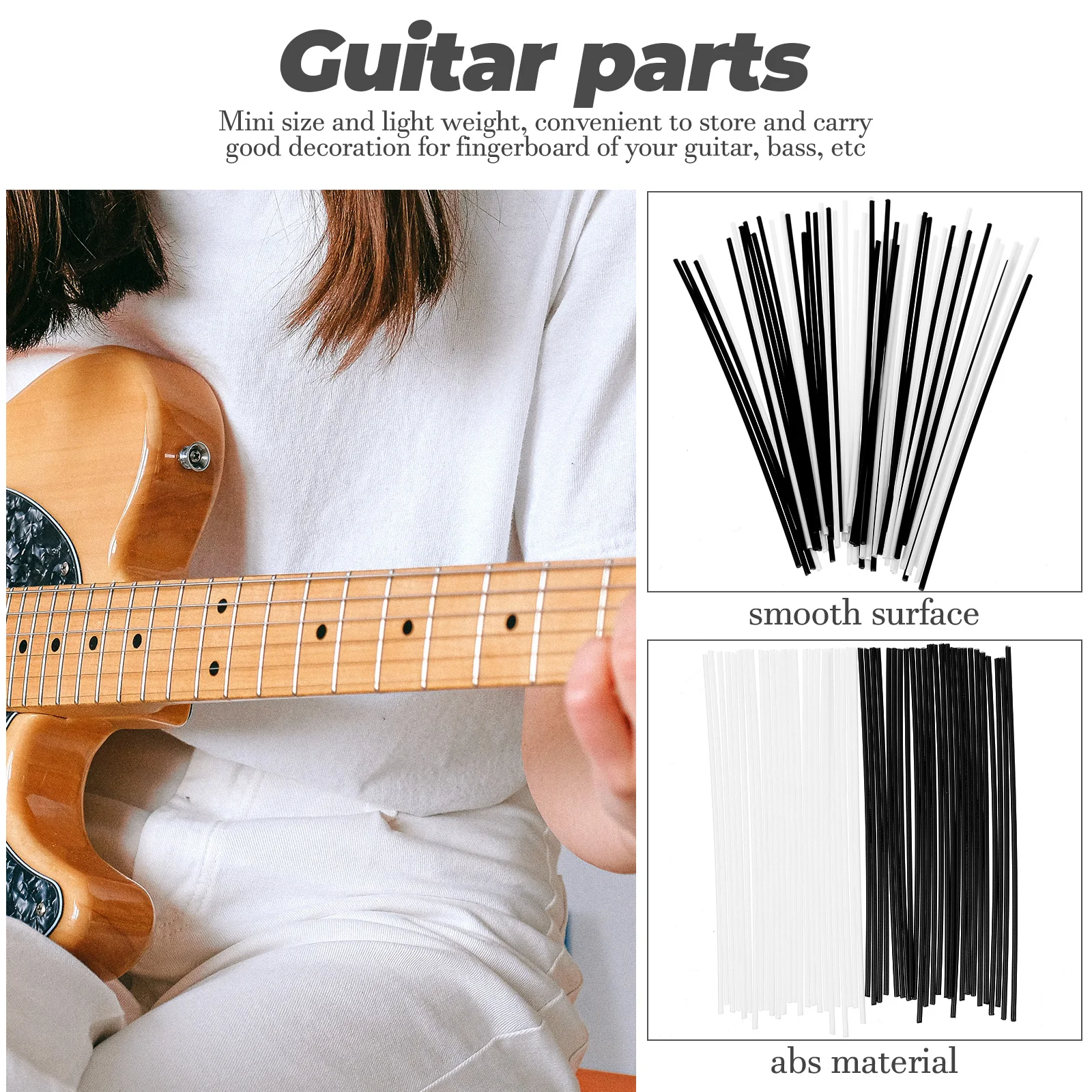 50 Pcs Bass Guitar Fingerboard Side Tone Point Music Parts Professional Dot Markers Rods Major Supplies Inlay