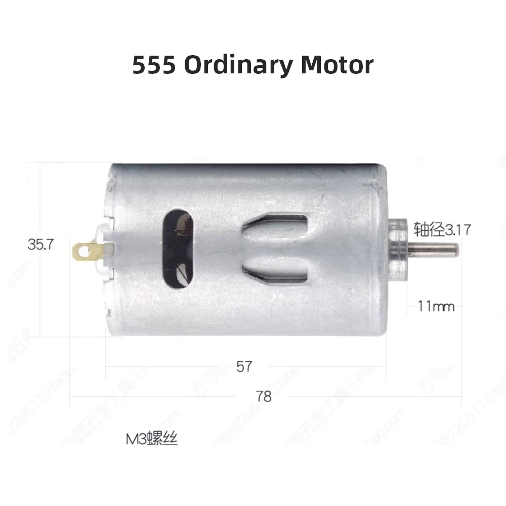 555 Double Ball Bearing 555 Motor 12-24V DC Motor for Electric Drill DIY Saw Model Car Toy Boat