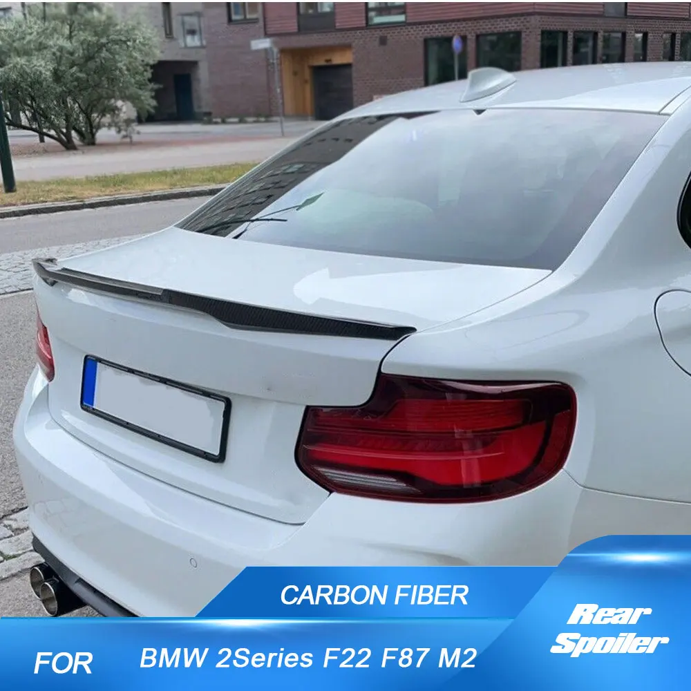 Rear Spoiler Fits for BMW 2Series F22 F87 M2 Coupe 2014-2020 Real Carbon Fiber Rear Trunk Racing Spoiler Wing