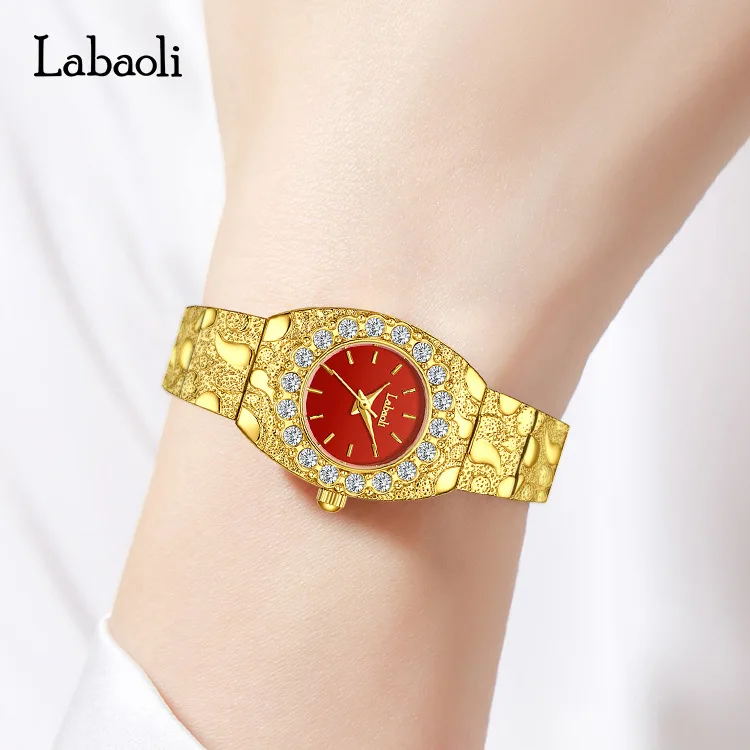 Ladies' girlfriend quartz watch with diamond embellishment, ladies' quartz watch with full diamond waterproof