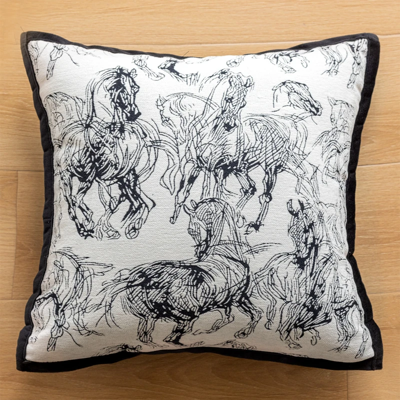 Animal Throw Pillow Cover Retro Light Luxury Bay Window Sofa  Waist Cushion Cover Decor Home Decoration Pillowcase 45x45CM