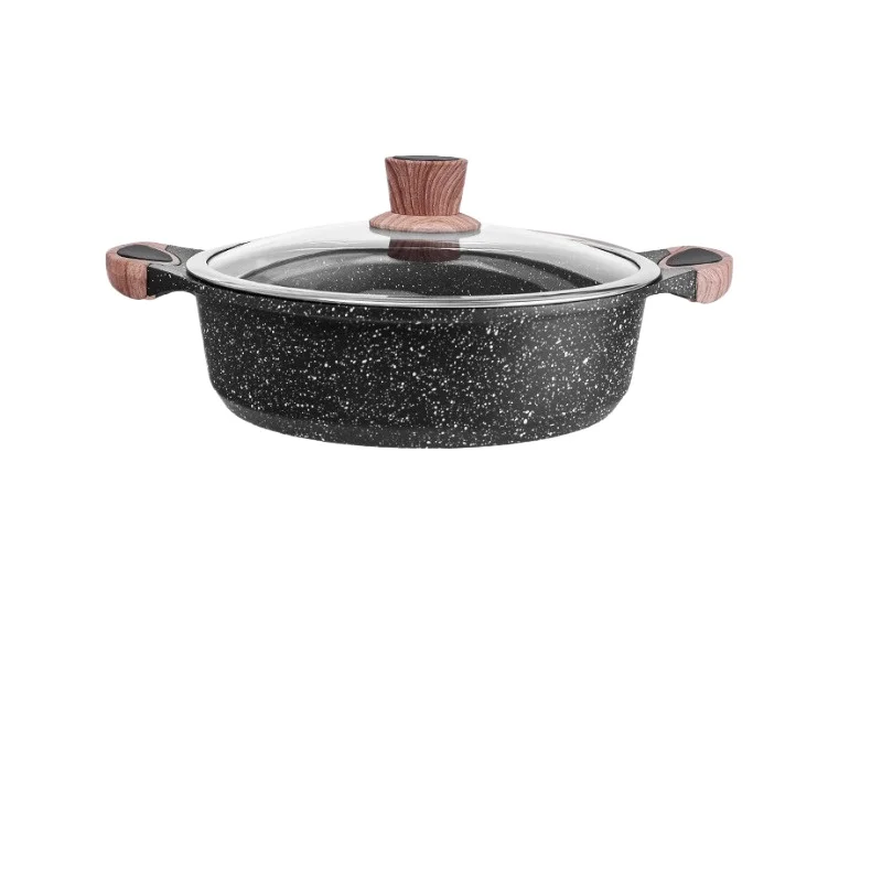 For Stone Soup Pot Household Non-stick Pan Binaural Steaming Noodles Soup Gas Induction Cooker Special