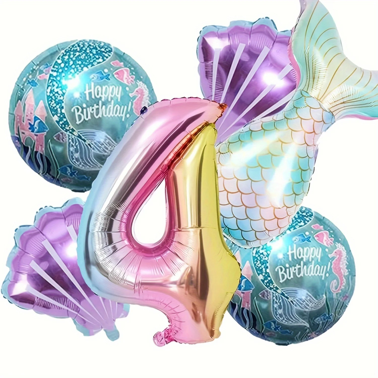 Mermaid Birthday Decorations Party Balloon Foil Balloons Mermaid Tail Balloon Colorful Mermaid Decor Birthday Party Supplies view 6