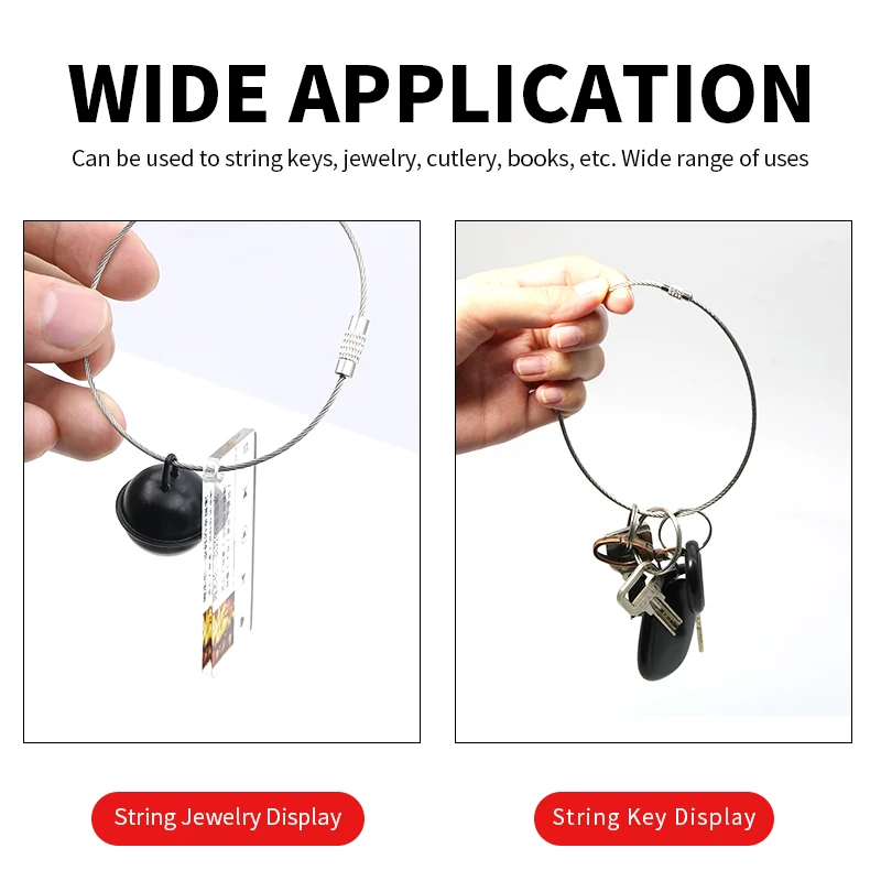 5-10 Pieces of 1-3mm Stainless Steel Wire Keychain Anti Lost Rope Outdoor Backpack Pendant image 5