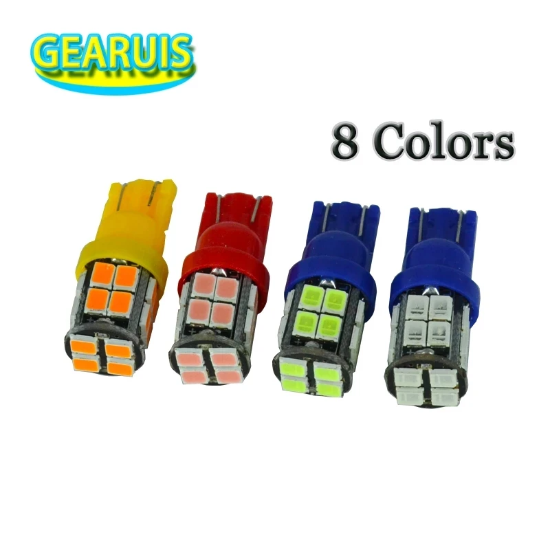 

10pcs/lot T10 20 SMD 2835 LED 194 168 W5W 168 194 Side Marker Lights Map Turn Signal Lamp White Blue Amber Green Ice Blue