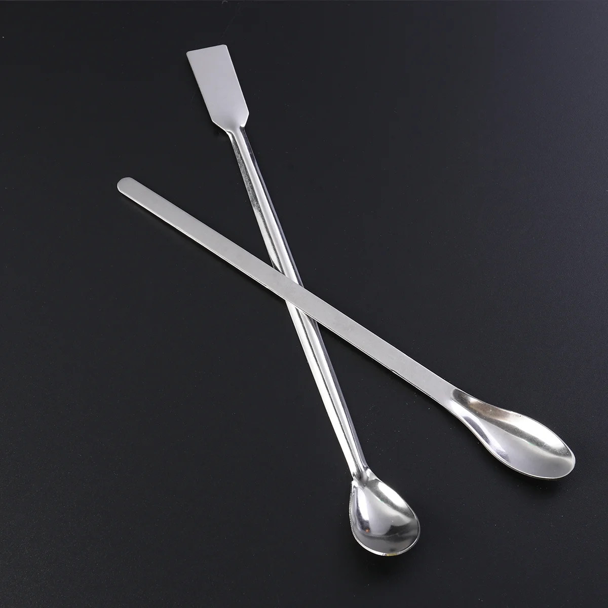 9 in Mixing Scoop Stainless Steel Miniature Spoon Laboratory Silver Sampling Spatula