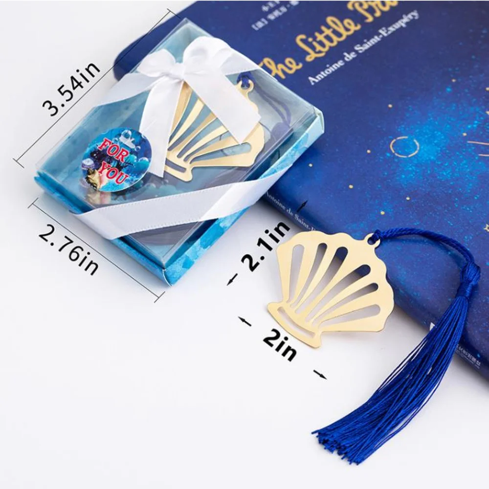 Seashell Bookmark With Tassel Wedding Favors Birthday Gifts Bridal Shower Ocean Theme Event Keepsake Party Giveaways