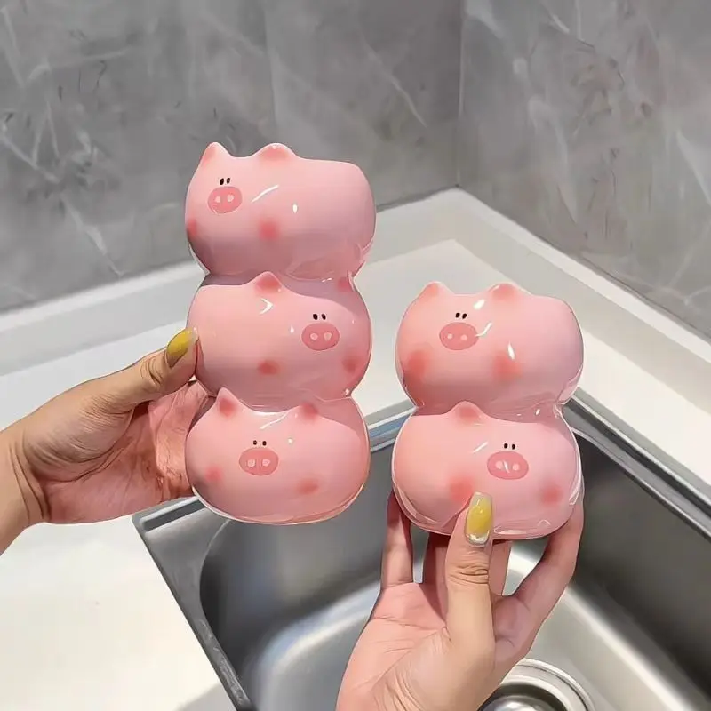 Cute Pig Chopstick Tube High Value New Household Chopstick CageCeramic Drain Chopstick Spoon Countertop Storage Box Mildew-proof