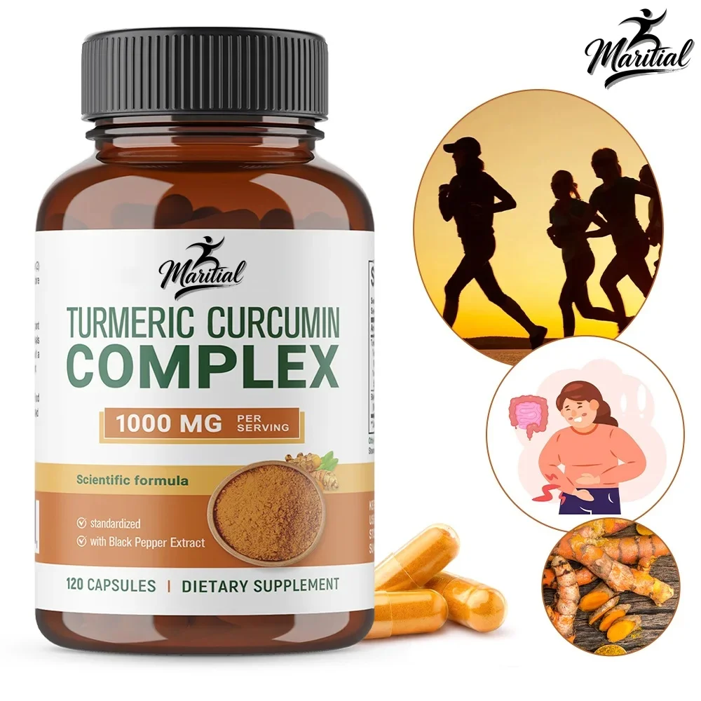Turmeric Curcumin Capsules - 1000mg Organic Turmeric Supplement, 95% Standardized Curcumin Extract with Bioperine Pepper