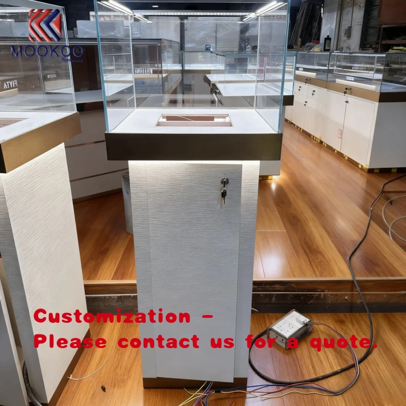 

custom.Glass Display Cabinet with Lock and LED Lighting Valuables