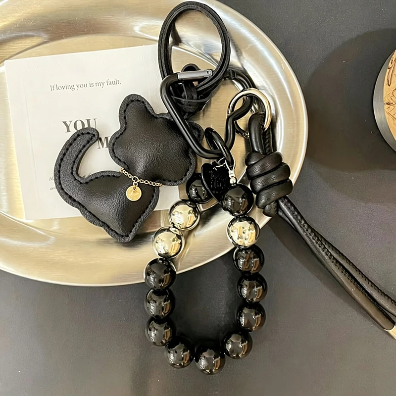 Neue Imitationsperlen-Katzen-Handykette Geschenk Hängende Verzierung Anhänger Handtaschenanhänger Schlüsselanhänger für Frauen und Mädchen – Detail 7