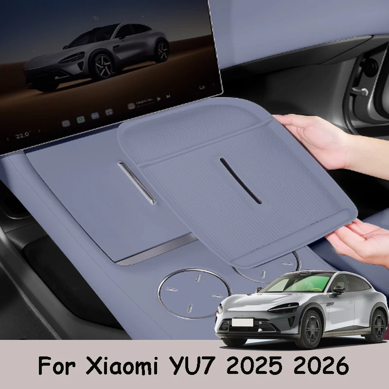 

For Xiaomi YU7 2025 2026 Car Wireless Charging Silicone Pad Central Control Anti Slip Protection Pad Decorative Accessories