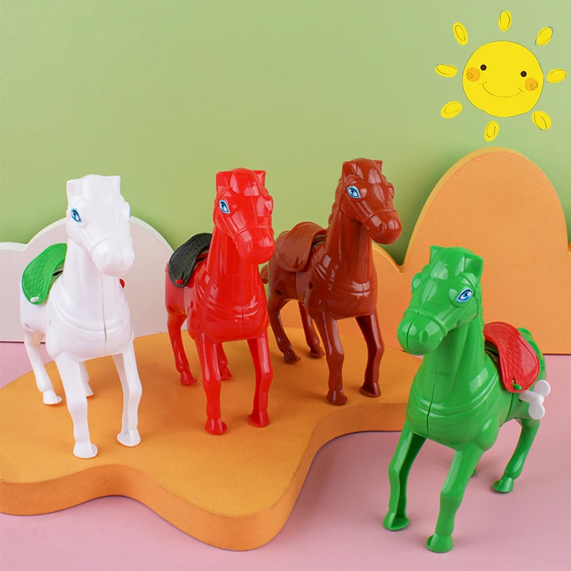 1Pcs Novelty Interesting Wind-up Jumping Horse Toys Fun Wind-up Horse Toys Children's Educational Toys Kids Birthday Small Gift