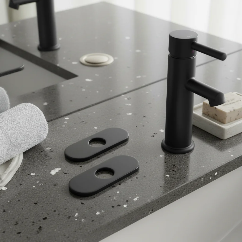 

2Pcs Sink Faucet Hole Cover 304 Stainless Steel Sink Decorative Cover Kitchen Bathroom Faucet Plate Hole Tap Cover Deck Plate