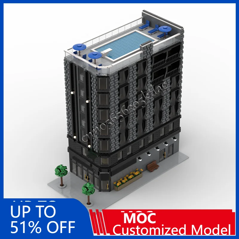 

11092 Parts MOC Creative City Street View Modular Large Hotel Model Architecture Building Block Kids Assembly Bricks Toys Gift