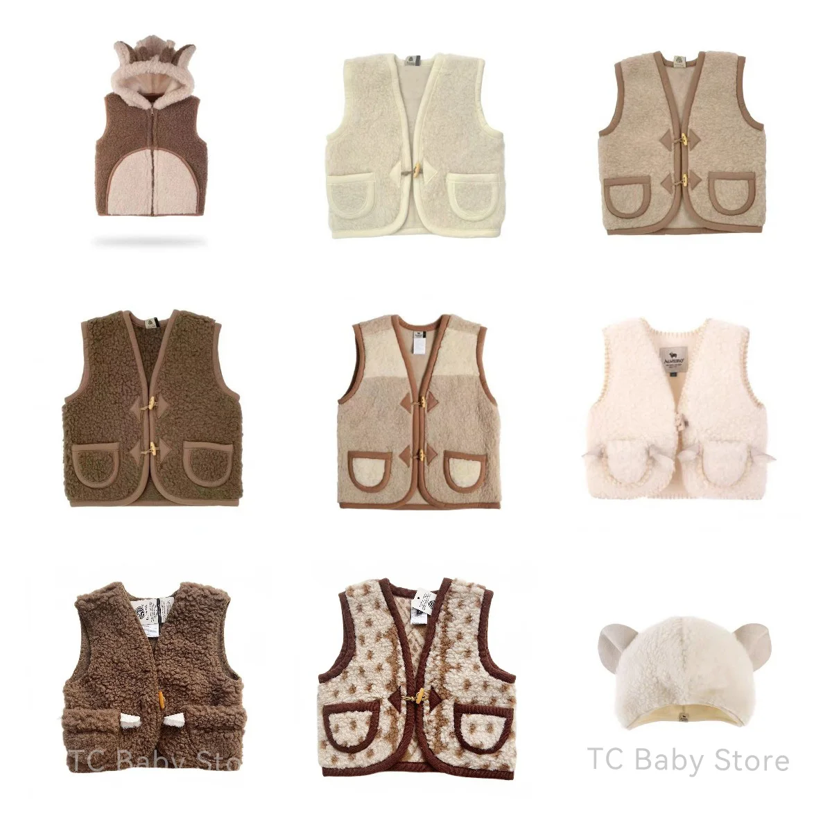 AL Baby Winter Vest Kids Super cute 80% Wool made Toddler Lovely Children Boys Girls Keep Warm Wool Vest With Button