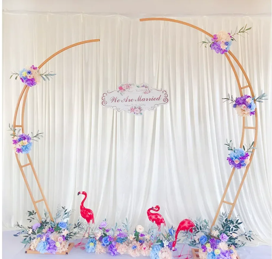 Metall-Hochzeitsbogen-Set mit Mond-Hintergrundständer, Ballon- und Blumenbogen für Hochzeiten, Geburtstage, Abschlussfeiern und Bühnendekoration – Detail 4