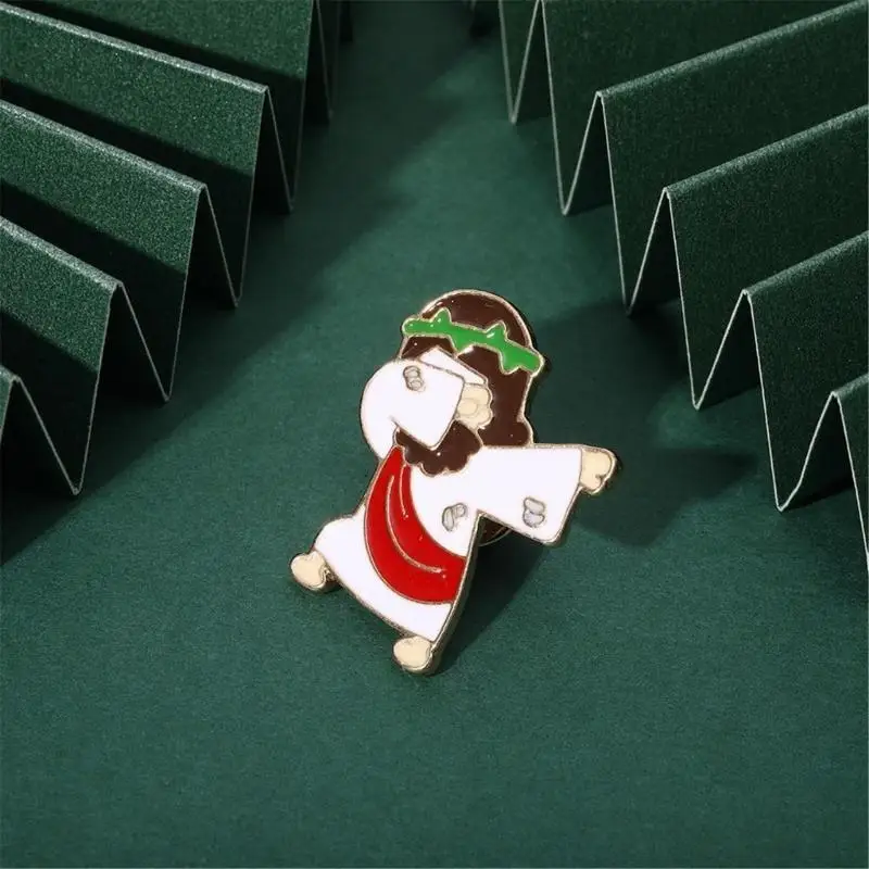 652f Jesuses Messiah Men trâm cài, chân men vui nhộn ghim chân các biểu tượng đức tin Kitô giáo