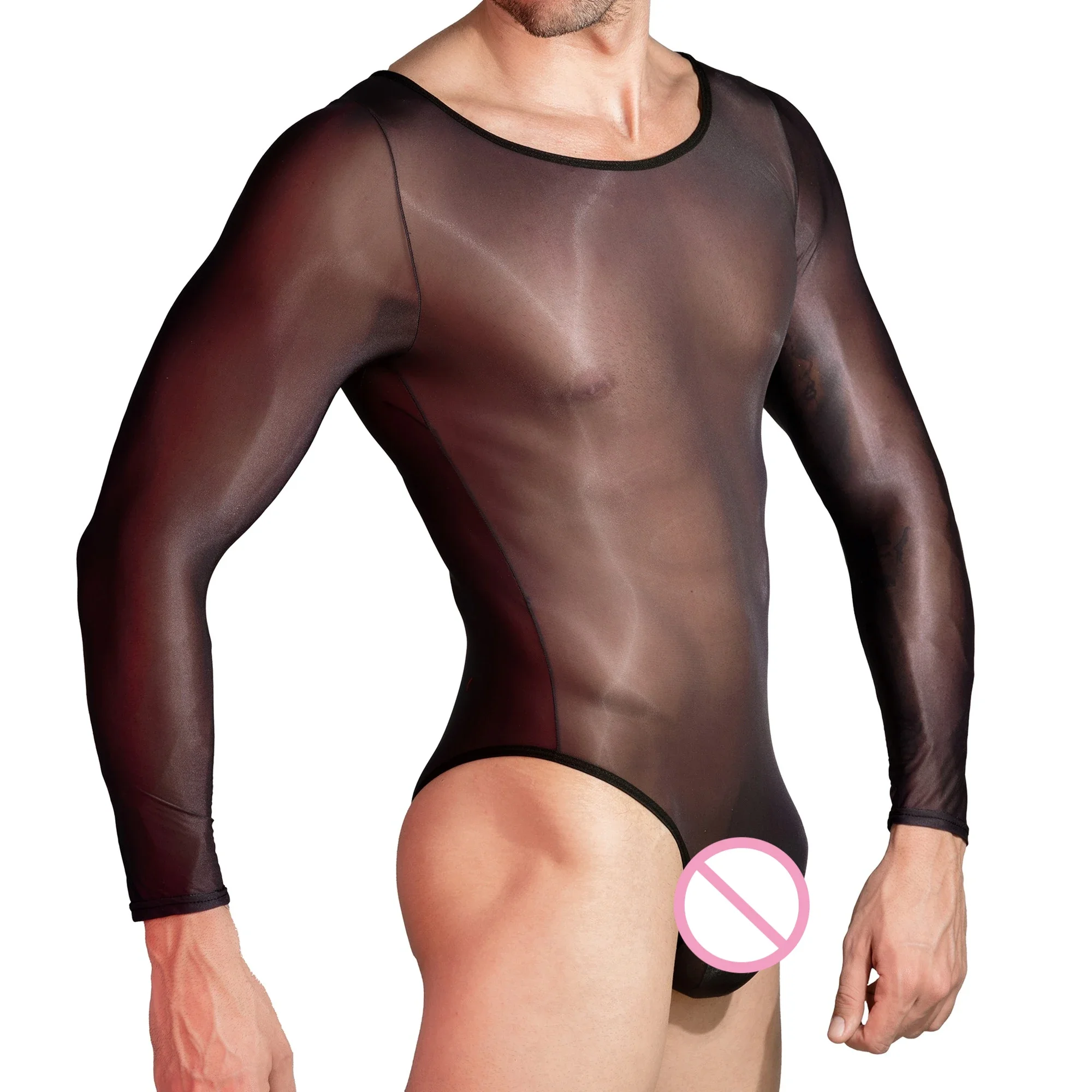 

Мужской ультратонкий прозрачный сексуальный комбинезон, боди со скрытыми пуговицами и разрезами, эротическое цельное нижнее белье, эластичные плотные дышащие комбинезоны