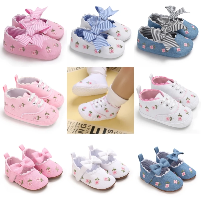 Baby Girl Cute Flower Princess Shoes 0-18 Months Soft Sole First Walker Spring Autumn Versatile Casual Comfortable