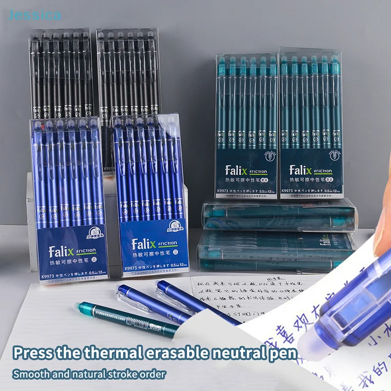 

♥Press Type Thermal Erasable Pens - 0.5mm Smooth Writing Gel Pens for School and Work