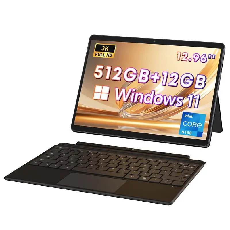 To Hi10 Max 2 in 1 Tablet Laptop Intel N100 12.96 Inch Touch 3K IPS Screen 12GB DDR5 512GB SSD Tablets Windows 11 PC 2024