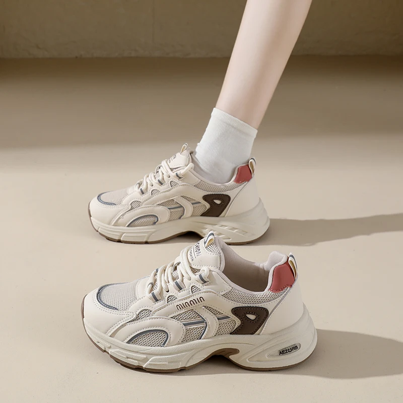 

CRLAYDK женские массивные кроссовки, повседневная кожаная теннисная удобная сетчатая модная обувь, прогулочная обувь, женские спортивные кроссовки