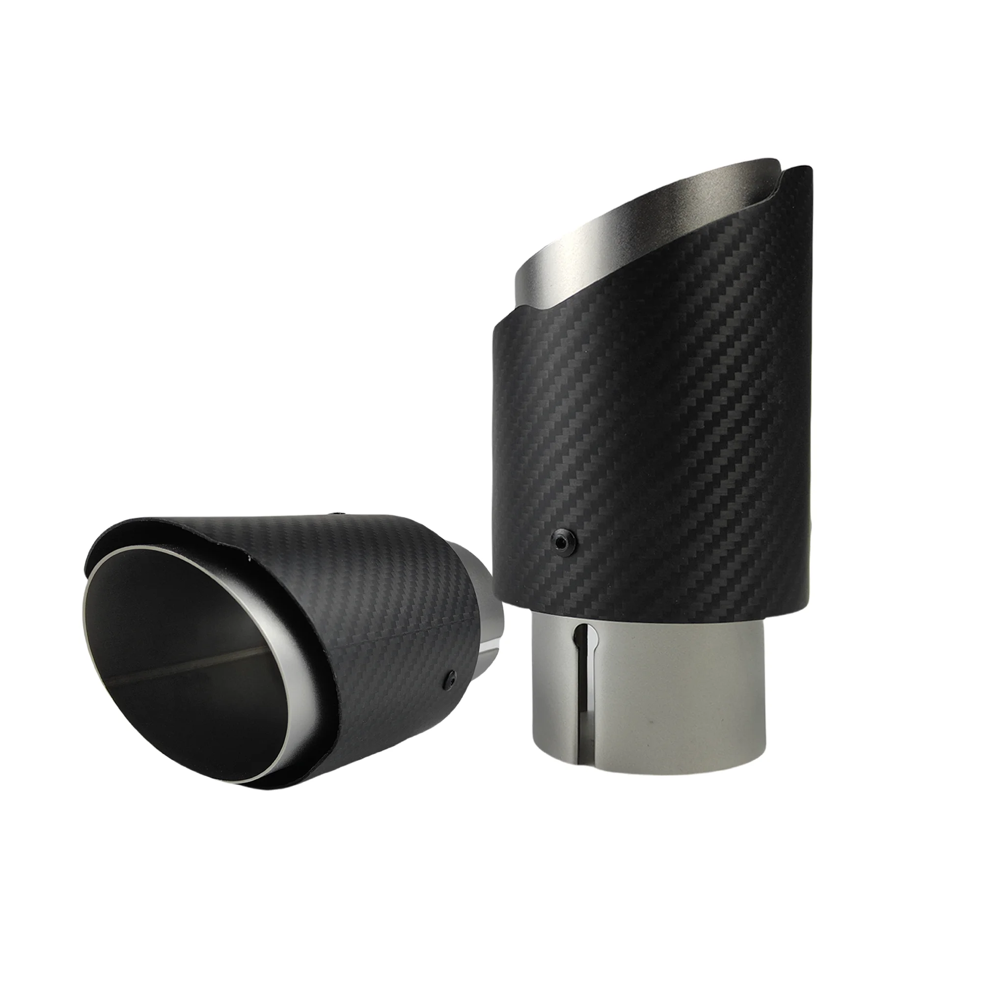 

1 Pcs Universal Car Carbon Fibre Tail Throat Stainless Steel Silencer Sand Blast Twill Matte Muffler Exhaust Nozzle Tip