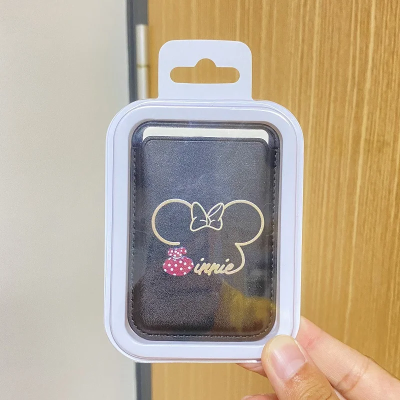 Disney Mickey Minnie Leather Wallet Case for IPhone 15 14 13 12 Pro Max Magsafe Magnetic Card Holder Phone Bag Cover Accessories