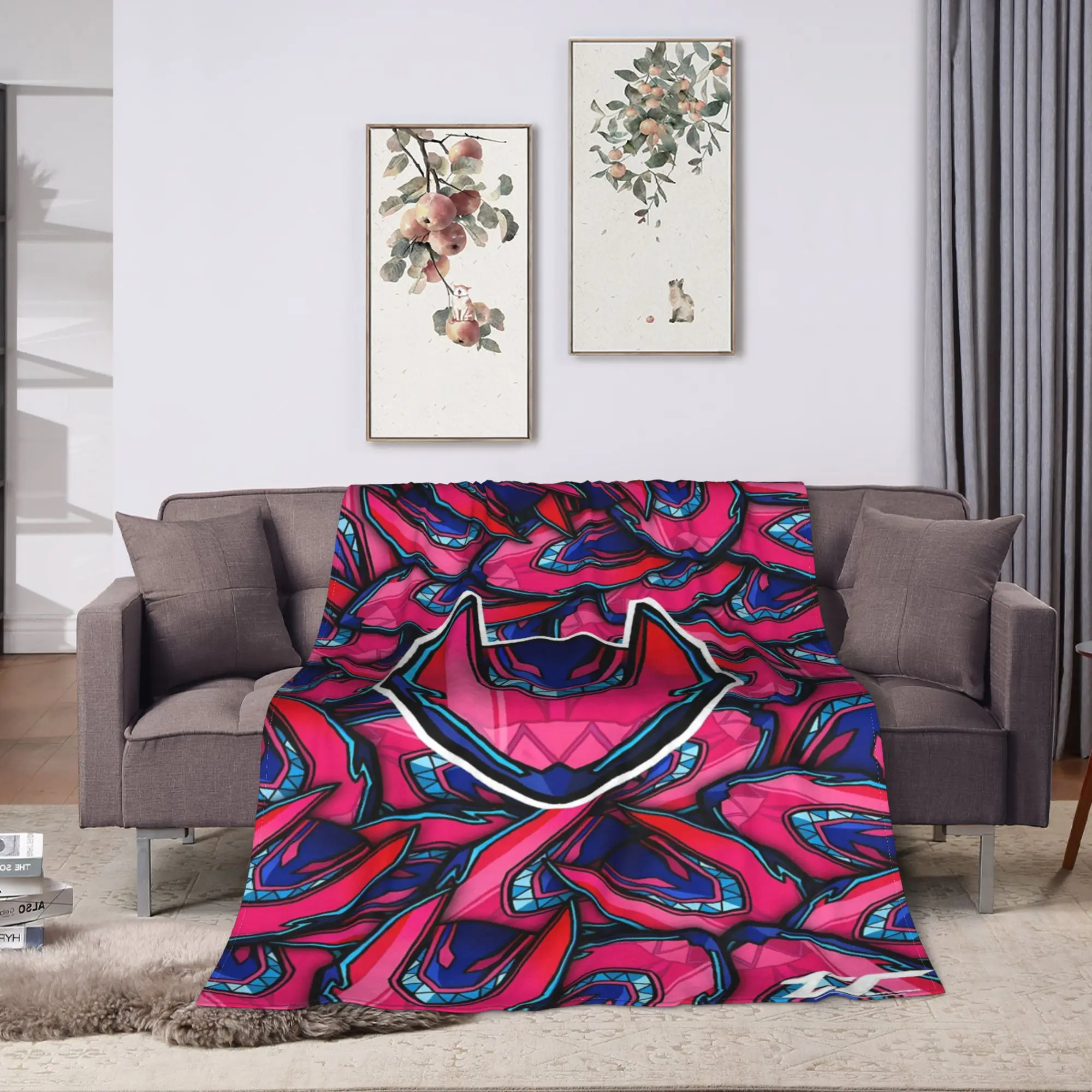 Hot Pink Swirl Kamen Rider Blanket Travel Flannel Throw Blanket For Home Decor Soft Warm Quality Bedspread Birthday Present