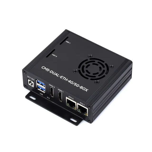 Dual Ethernet Base Board for Raspberry Pi Cm5, Supports 4g/5g Module, Dual 4k Display Outputs, Dual Mipi