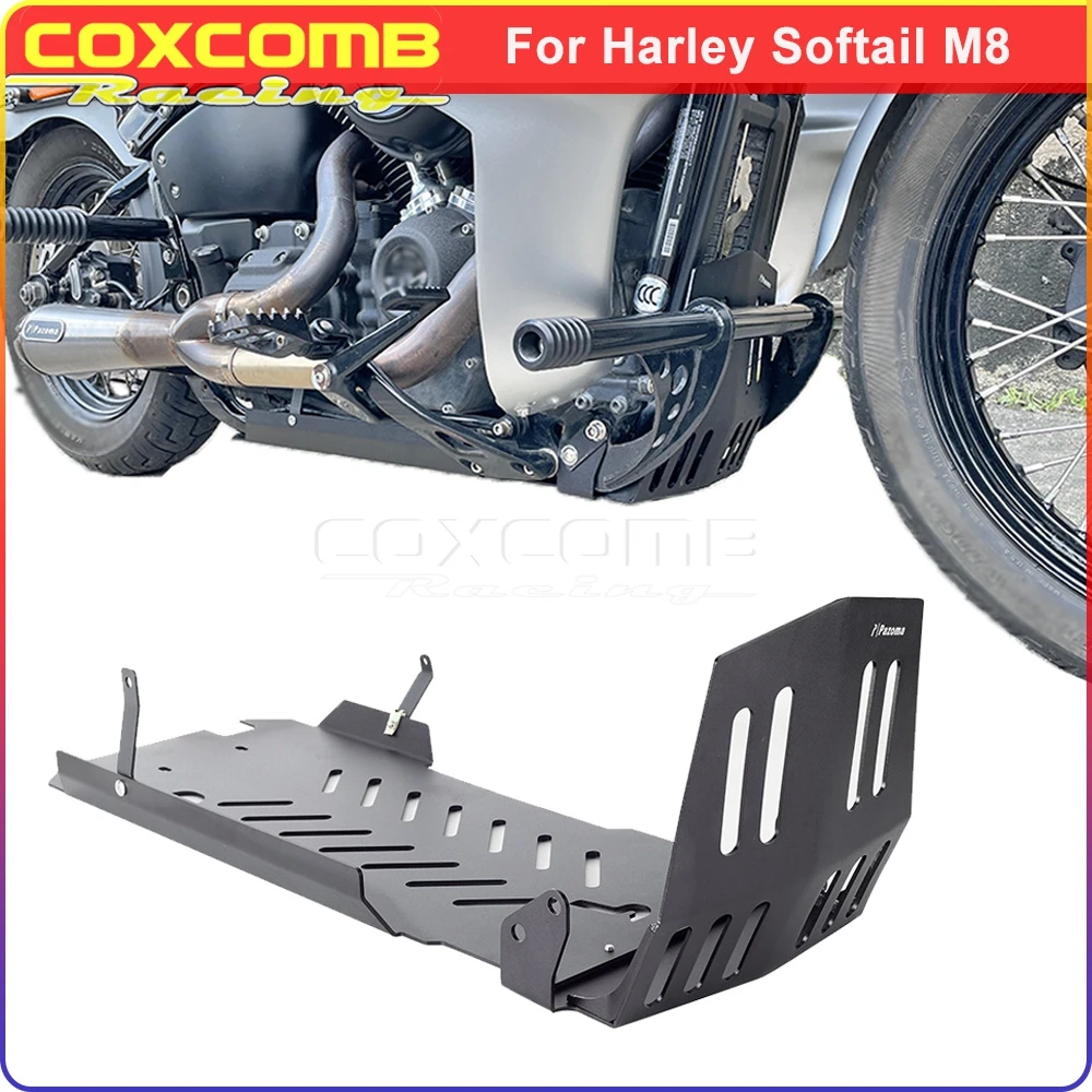 Motorcycle Under Bottom Engine Cover Plate Aluminum Skid Plate For Harley Softail Low Rider S ST 114 117 FXLR FXLRS FXLRST 2018+