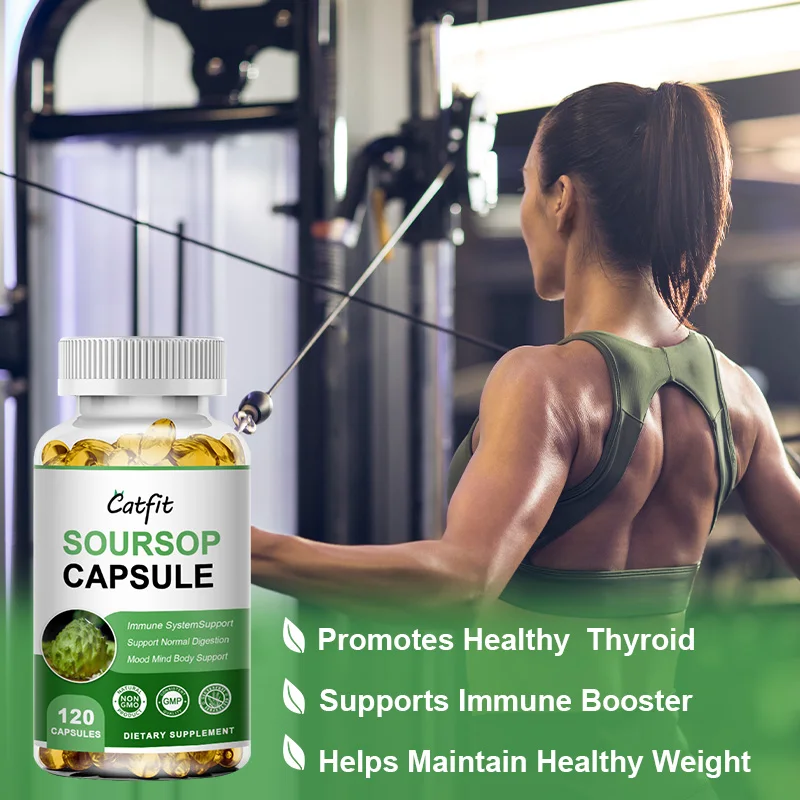 Catfit Soursop Graviola Leaves Capsules for Cell Support,Regeneration,Stress Relief,Immune Digestion Cellular Beauty Health