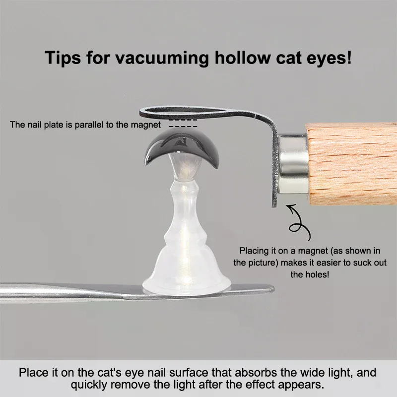 Magnete per occhi di gatto a forma cava Strumento multifunzione per nail art da utilizzare con magnete e smalto gel per occhi di gatto Accessori per unghie dal design cavo