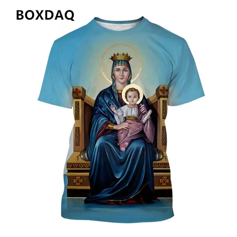 Virgin Mary's Fashion Men's/Women T-Shirts Summer Casual 3d Print T Shirt O-Neck Short Sleeve Oversized Tee Men Clothing