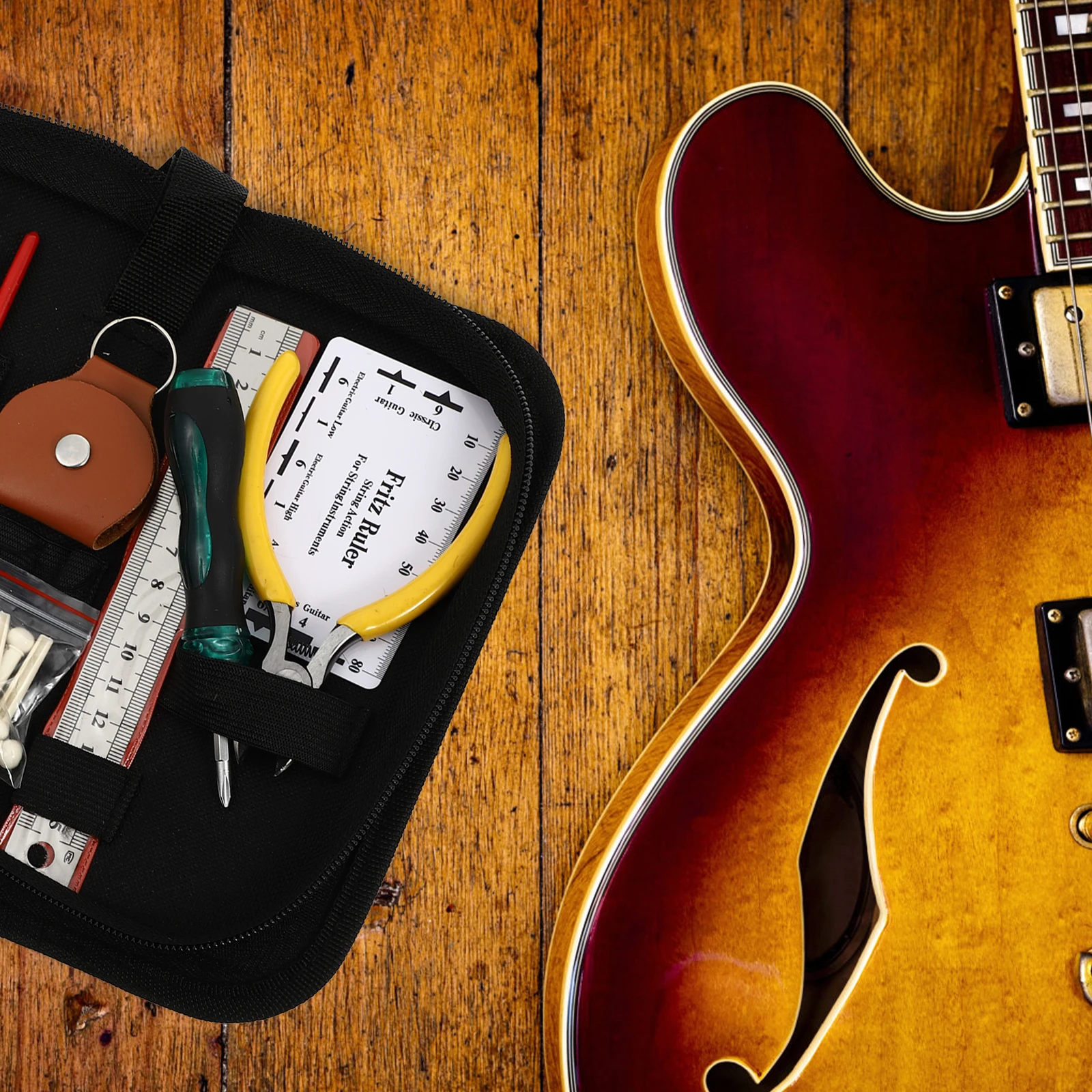 

24pcs Repair Tool Kit Professional Guitar Repairing Maintenance Tools Set String Changing Storage Bag Included Guitar