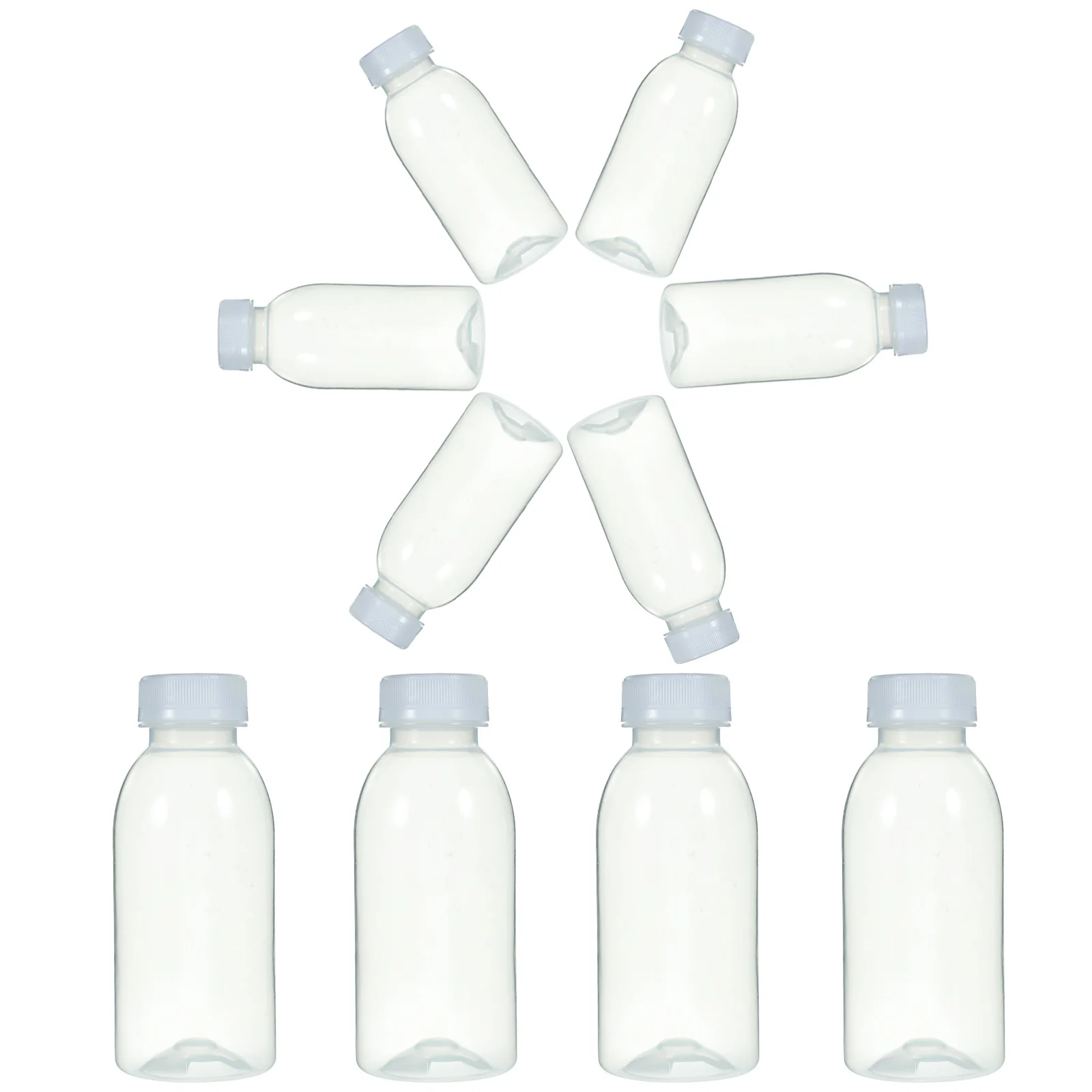 

10pcs Plastic High Temperature Resistance Transparent Bottle For Drinking Water Milk Coffee Juice Lightweight Bpa Free